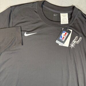 Nike San Antonio Spurs Black Long Sleeve Performance Tee Warm Up X-Large Tall